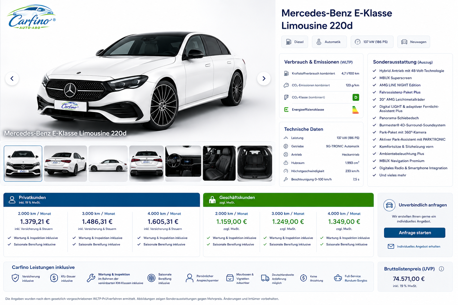 Mercedes-Benz E-Klasse Limousine E 220d