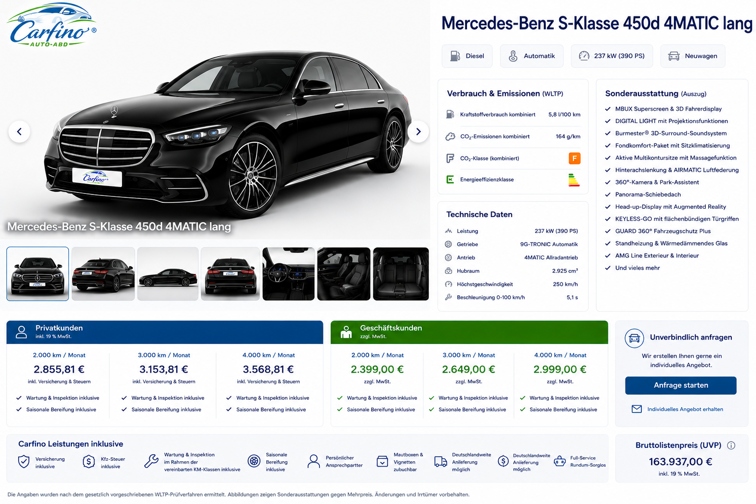 Mercedes-Benz S-Klasse S 450d 4MATIC lang