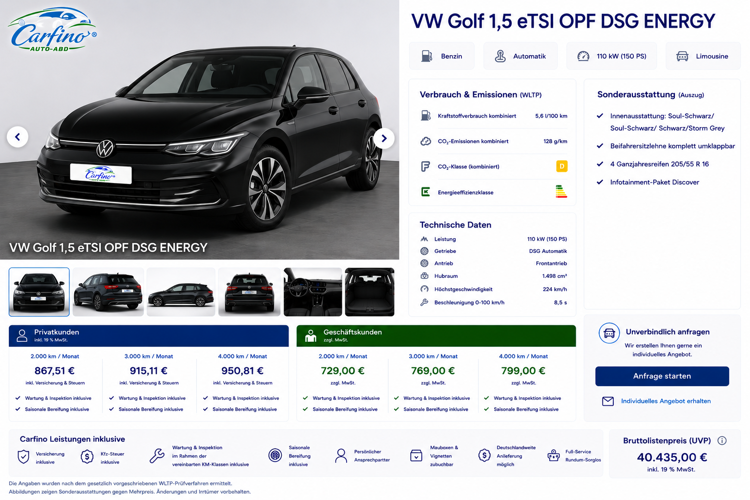 VW Golf 1,5 eTSI OPF DSG ENERGY