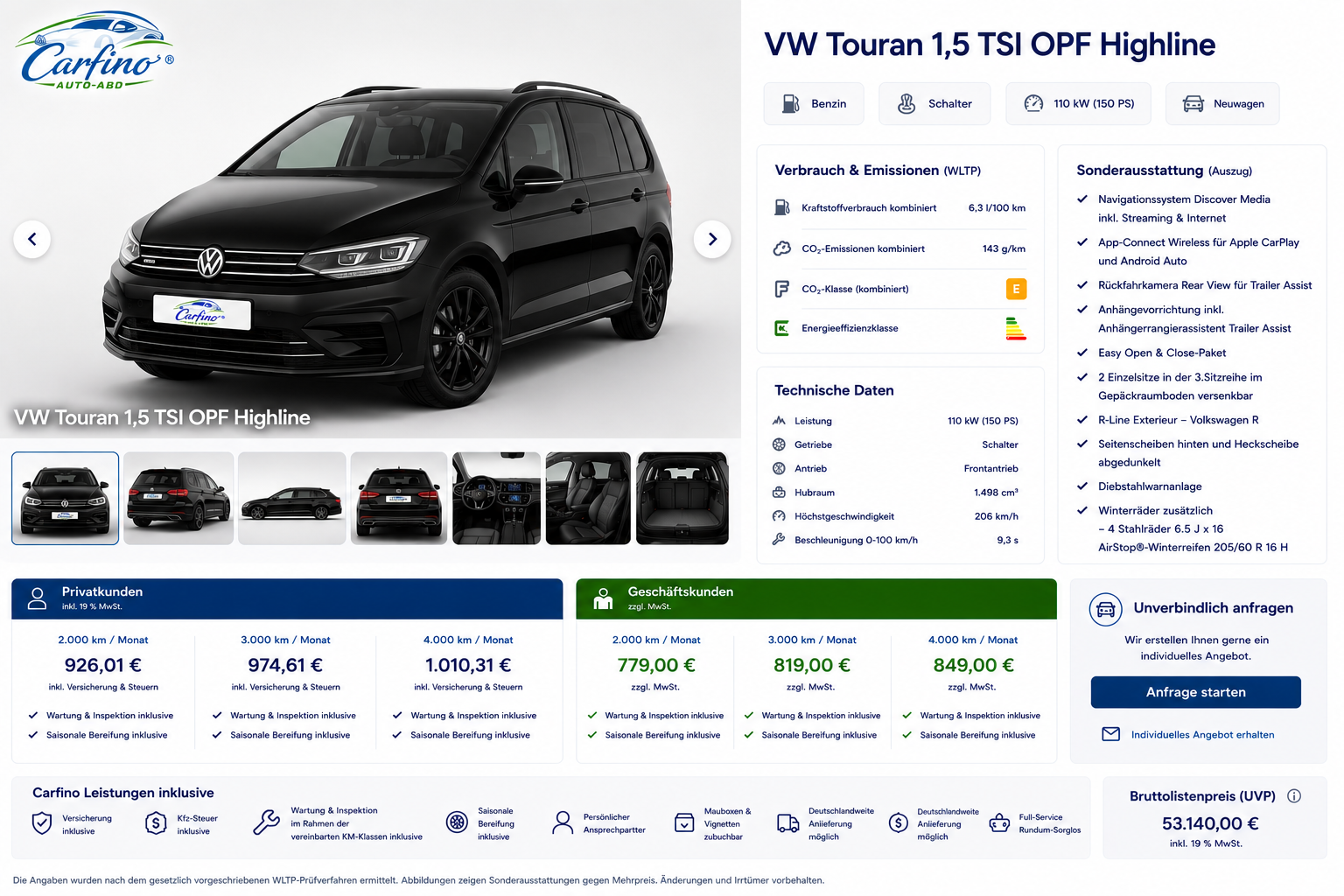 VW Touran 1,5 TSI OPF Highline